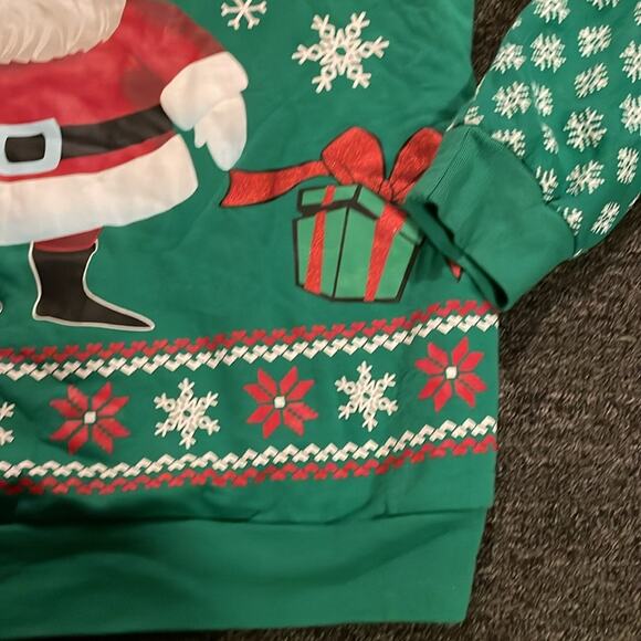 Rudolph Movie Santa Claus Ho Ho Ho Christmas Crewneck Sweatshirt Junior's Large - Picture 3 of 7